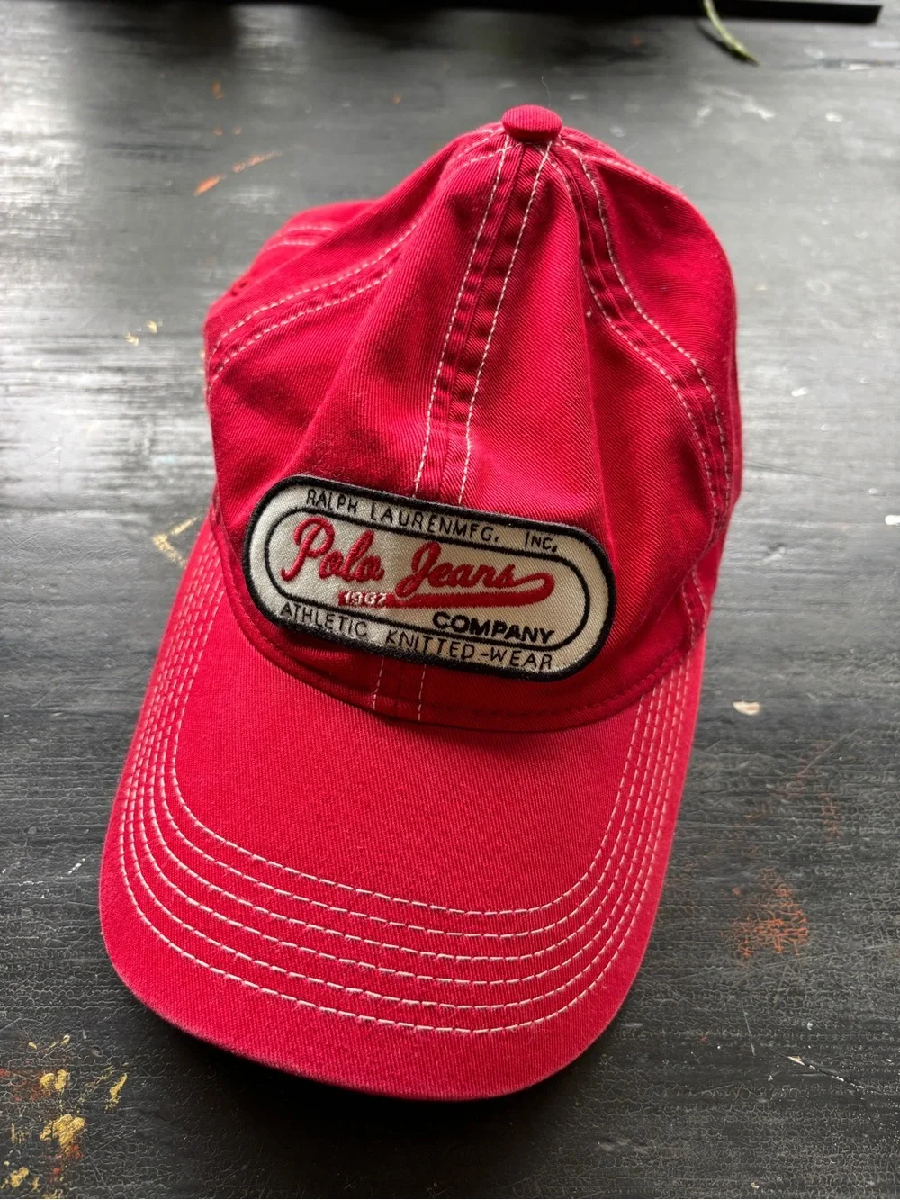 vintage polo jeans company red baseball cap